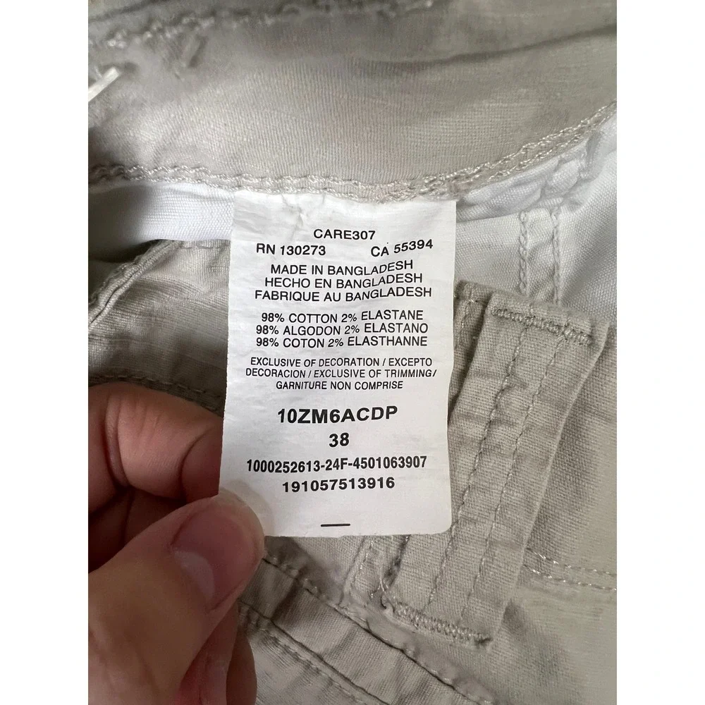 Wrangler Authentic Mens Cargo Shorts 38 Stone Beige Cotton Stretch